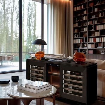 Meuble à vin enfilade, 2 températures, brun fumé - Harmonie