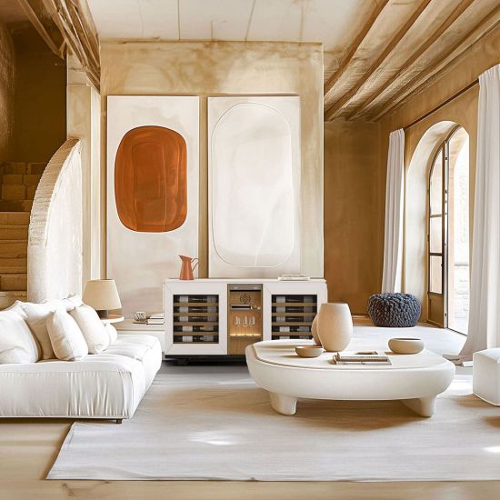 Meuble à vin enfilade, 2 températures, blanc - Harmonie