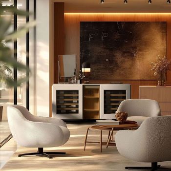 Meuble à vin enfilade, 2 températures, blanc - Harmonie