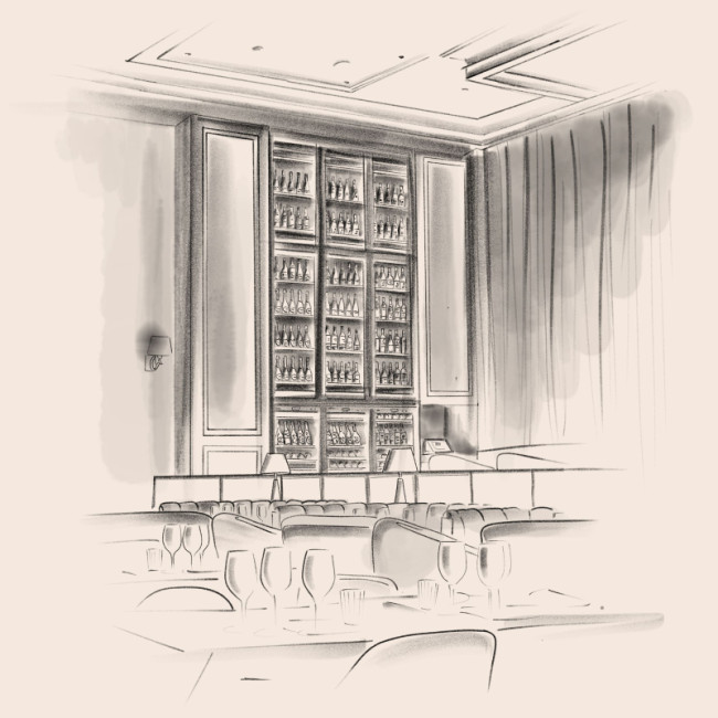 Dans la cave à vin d’Agatha, Dubaï, Émirats Arabes Unis