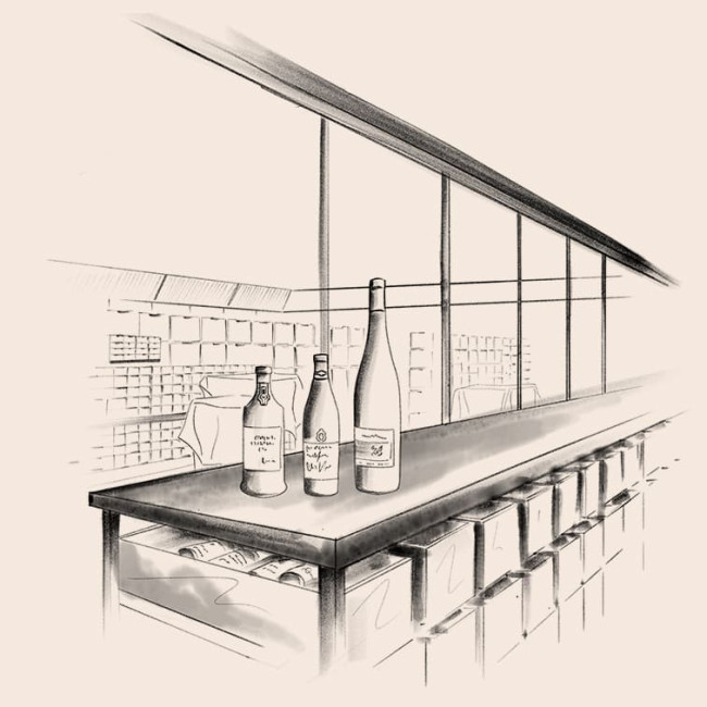 Dans la cave à vin de la villa René Lalique, Wingen-sur-Moder, France