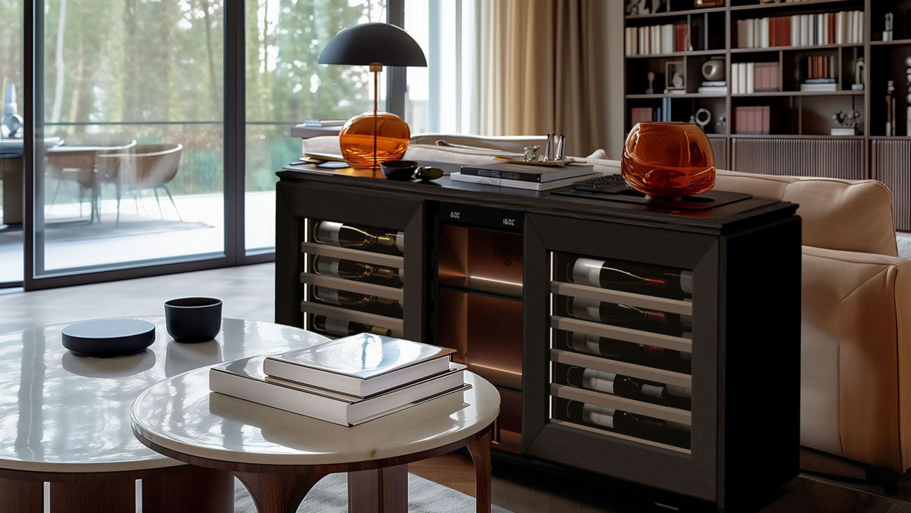 Configurez votre cave à vin de service Harmonie jusque dans les petits détails pour l'accorder avec style à votre décoration d'intérieur de votre salon sans compromis.