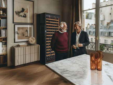 Armoire à vin de vieillissement garantissant les conditions optimales de conservation. Design contemporain. Héritage. Collection Revelation EuroCave.